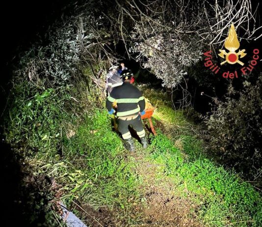 Uomo cade in una scarpata: intervento dei Vigili del Fuoco