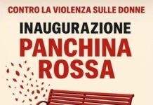 Cgil Calabria, una panchina rossa contro la violenza di genere