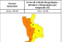 Maltempo in Calabria, allerta meteo arancione su diverse aree tirreniche
