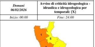 Maltempo in Calabria, allerta meteo arancione su diverse aree tirreniche