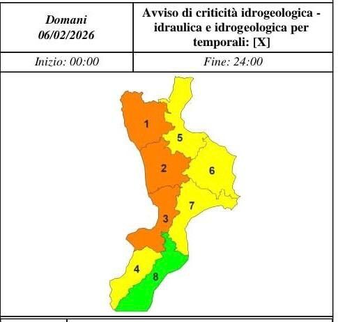Maltempo in Calabria, allerta meteo arancione su diverse aree tirreniche