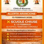 Rosarno – Allerta meteo in Calabria: scuole chiuse domani 13 febbraio