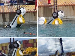 Auto cade in mare durante lo sbarco: recupero nel porto di Gioia Tauro, conducente salvo