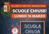 Maltempo in Calabria: scuole chiuse a Rosarno e in altri comuni della Piana di Gioia Tauro lunedì 16 marzo