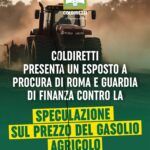 Stangata sul gasolio agricolo: la Coldiretti presenta esposto alla Procura di Roma e alla Guardia di Finanza