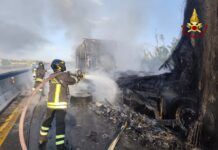 Paura sulla SS280: camion in fiamme, traffico paralizzato e intervento dei soccorsi