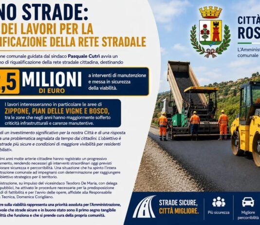 Rosarno, al via il piano strade: 2,5 milioni di euro per la riqualificazione della rete viaria