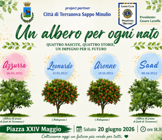 Un albero per ogni nato”: il Lions Club Polistena “Brutium” e il Comune di Terranova Sappo Minulio insieme per un futuro più verde e più umano