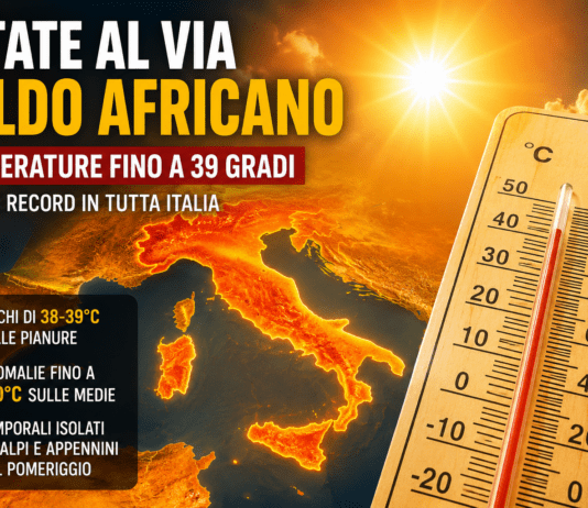Estate al via con caldo africano: temperature fino a 39 gradi e valori record in tutta Italia