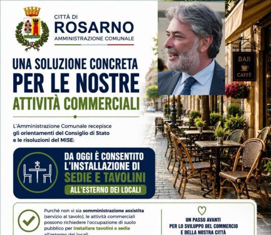 Rosarno – via libera a tavolini e sedie all’esterno delle attività commerciali: svolta per il commercio cittadino