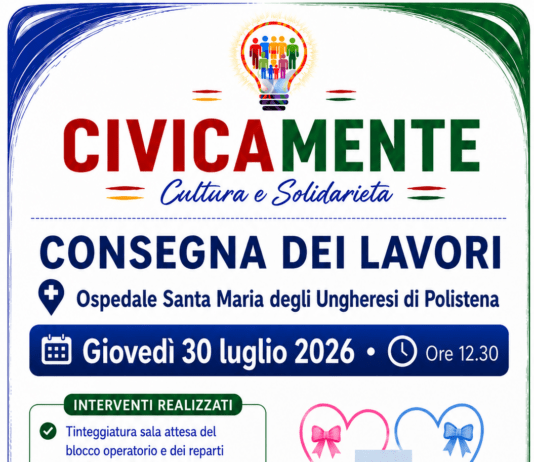 Polistena, CivicaMente consegna nuovi interventi e dotazioni all’ospedale Santa Maria degli Ungheresi