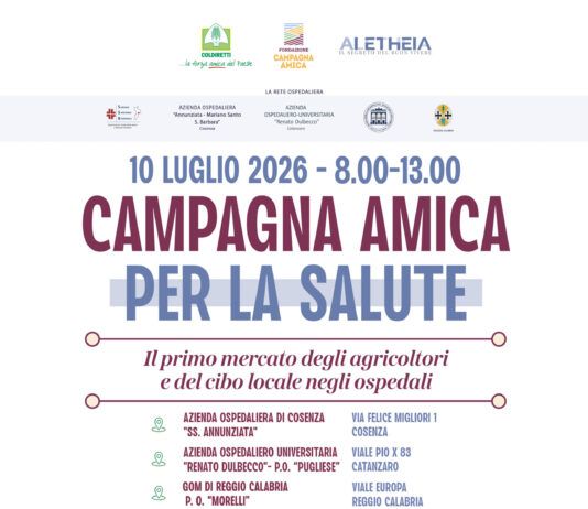Prevenzione: in Calabria “Campagna Amica per la Salute” negli ospedali di Cosenza, Catanzaro e Reggio Calabria