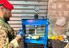 Aspromonte, scoperto laboratorio della cocaina in un rudere: sequestrate presse e sostanza da taglio
