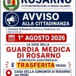 Rosarno, la Guardia Medica si trasferisce nella Casa della Comunità (ex INAM) dal 1° agosto