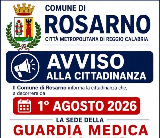 Rosarno, la Guardia Medica si trasferisce nella Casa della Comunità (ex INAM) dal 1° agosto