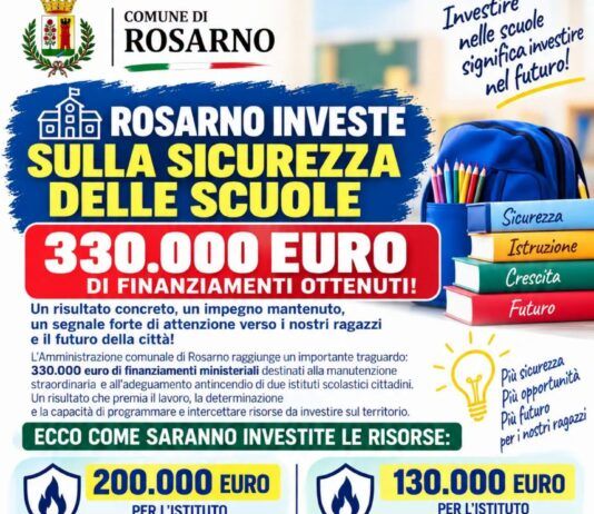 Rosarno investe sulla sicurezza delle scuole: 300 mila euro di finanziamenti ottenuti