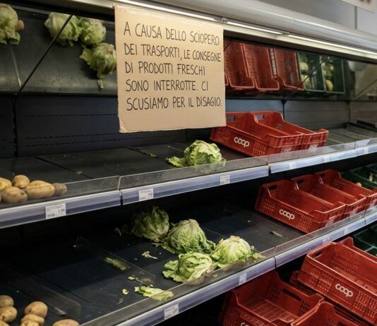 Protesta dei trasportatori, emergenza nei supermercati in Calabria. L’allarme dei marchi Coop: “Scaffali vuoti, bloccati i beni di prima necessità”