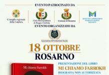 Rosarno, il 18 ottobre la presentazione del libro “Mi chiamo Farrokh” di Vincenzo Furfaro